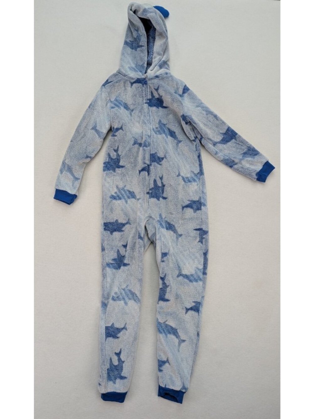 Saint Eve Youth Hooded Fleece Sleeper Blue Shark Size XS (5/6)